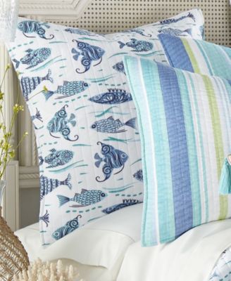 Laida Beach Whimsical Fish 2-Pc. Sham Set, European