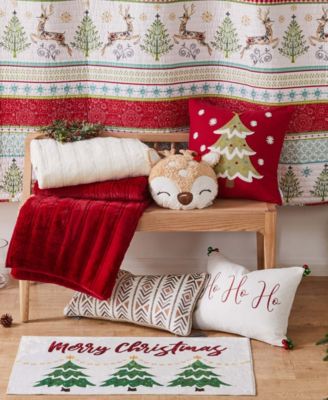 Comet & Cupid Tree Embroidered Decorative Pillow, 18" x 18"