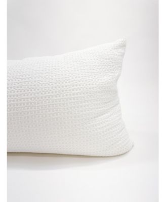 Body Pillow 20x54 Down Alternative White Cotton Waffle Weave