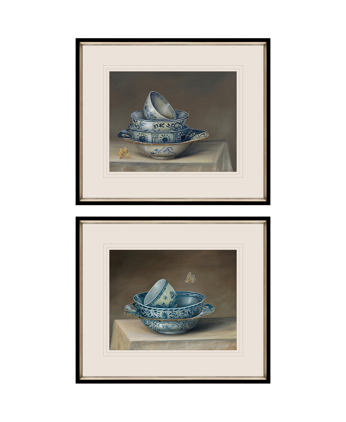 Paragon Picture Gallery Traditional Bowl Framed Art, Set Of 2 In Blue