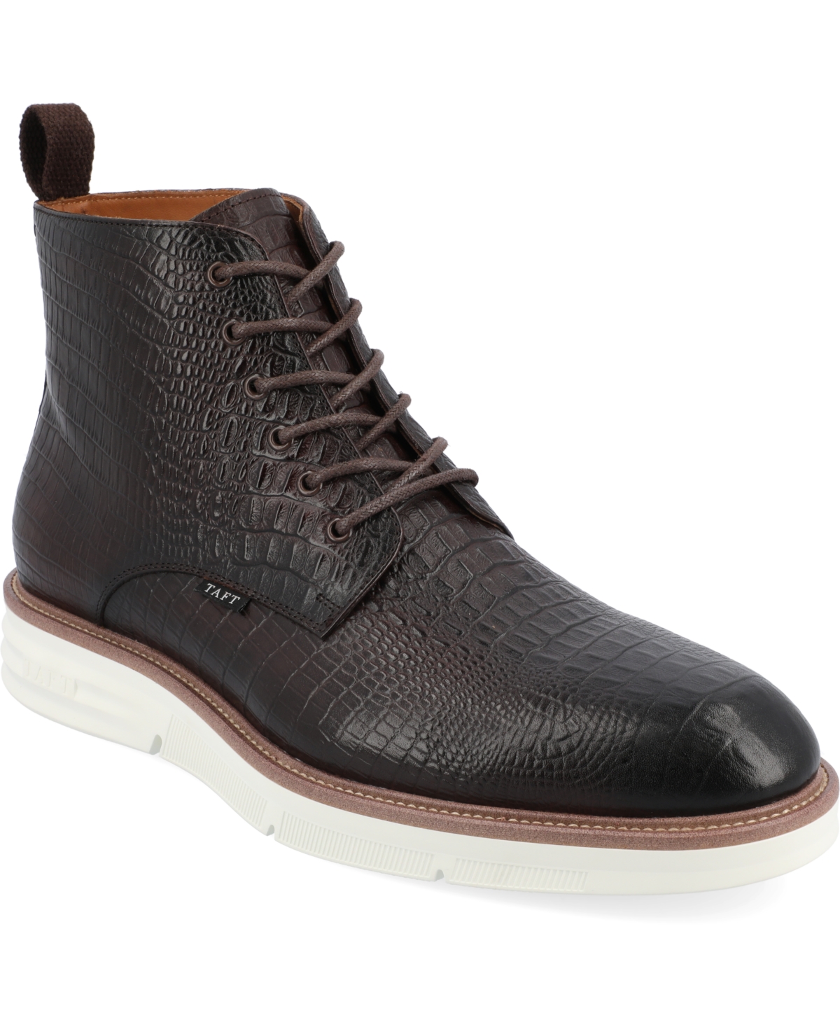 Taft 365 Men's Model 009 Plain-toe Lace-up Boots In Chocolate