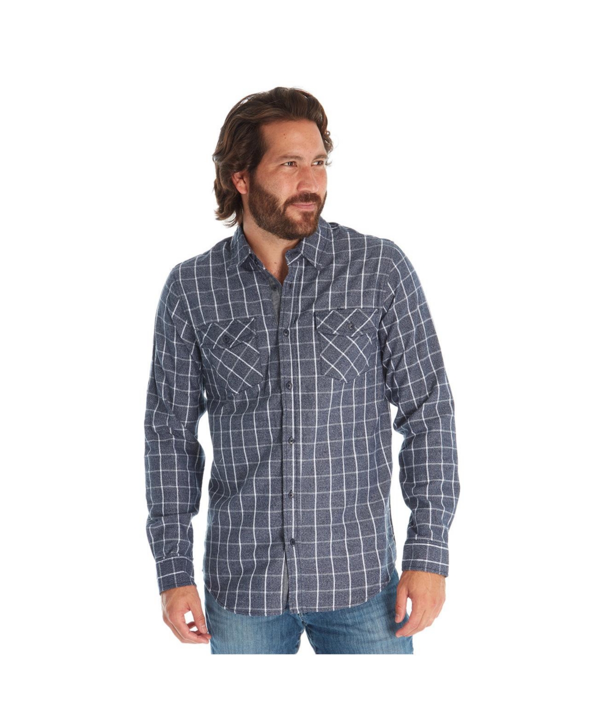Clothing Men's Flannel Long Sleeves Shirt - Navy