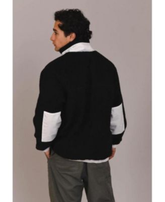 Men's Sherpa Fleece Jacket Black / White