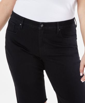 Plus Size Denim Raw-Edge Bermuda Shorts, Macy's Exclusive