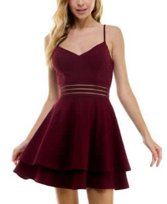 Juniors Layered Fit Flare Dress