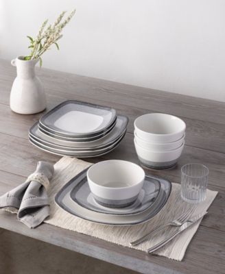 Colorscapes Layers 12 Piece Square Dinnerware Set