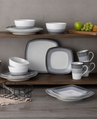 Colorscapes Layers Square Dinner Plate Set of 4, 10.75"