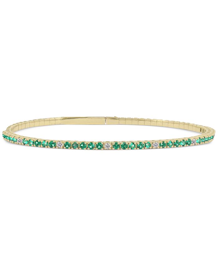 Macy s Emerald 3 4 ct. t.w. Diamond 1 6 ct. t.w. Flexible