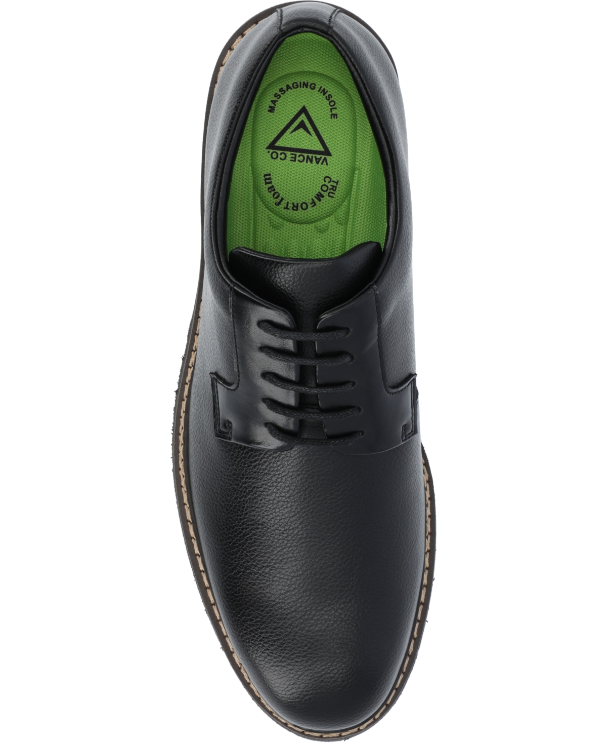 Vance Co. Men's Martin True Comfort Foam Plain Toe Lace-Up Derby Shoes