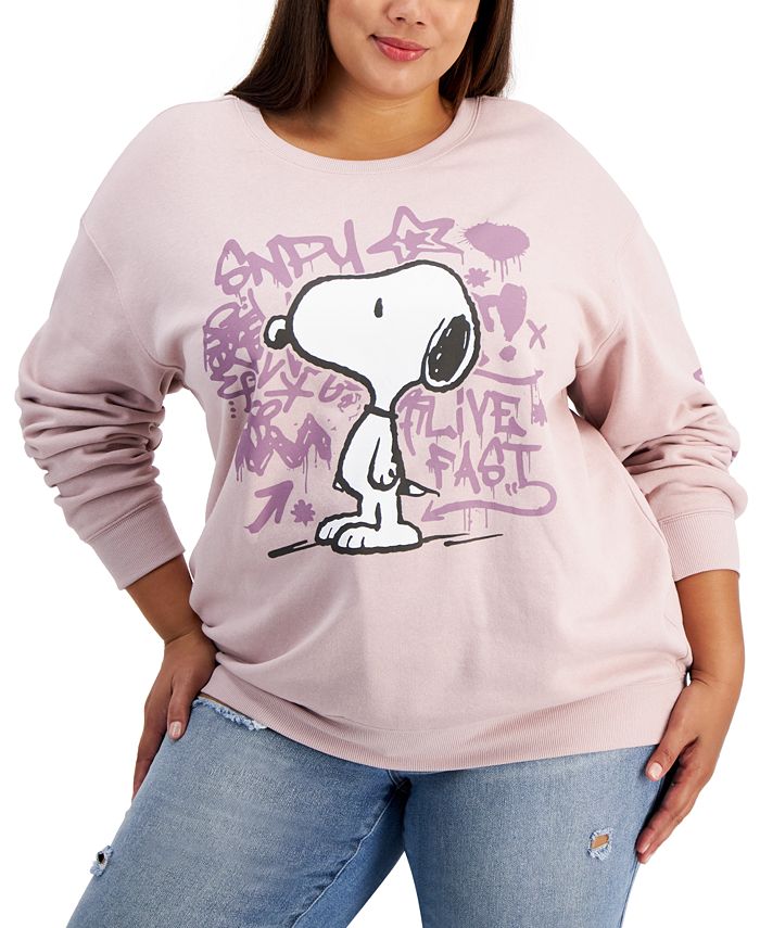 Love Tribe Trendy Plus Size Snoopy Graffiti Graphic Sweatshirt - Macy's
