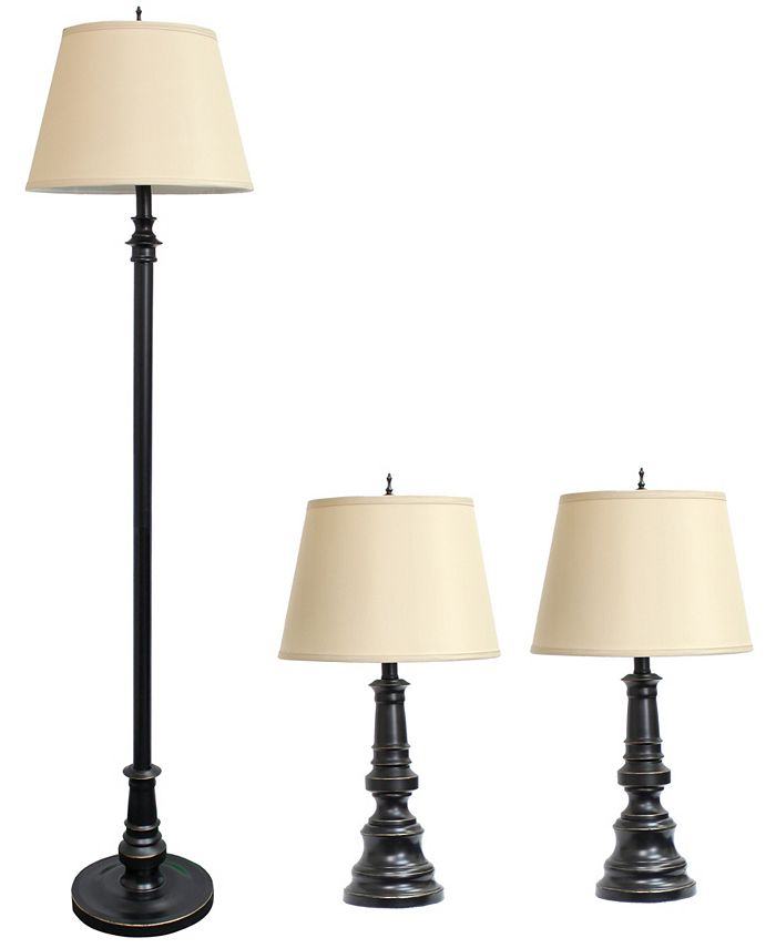 All The Rages Lalia Home Oxford Classic 3 Piece Metal Lamp Set - Macy's
