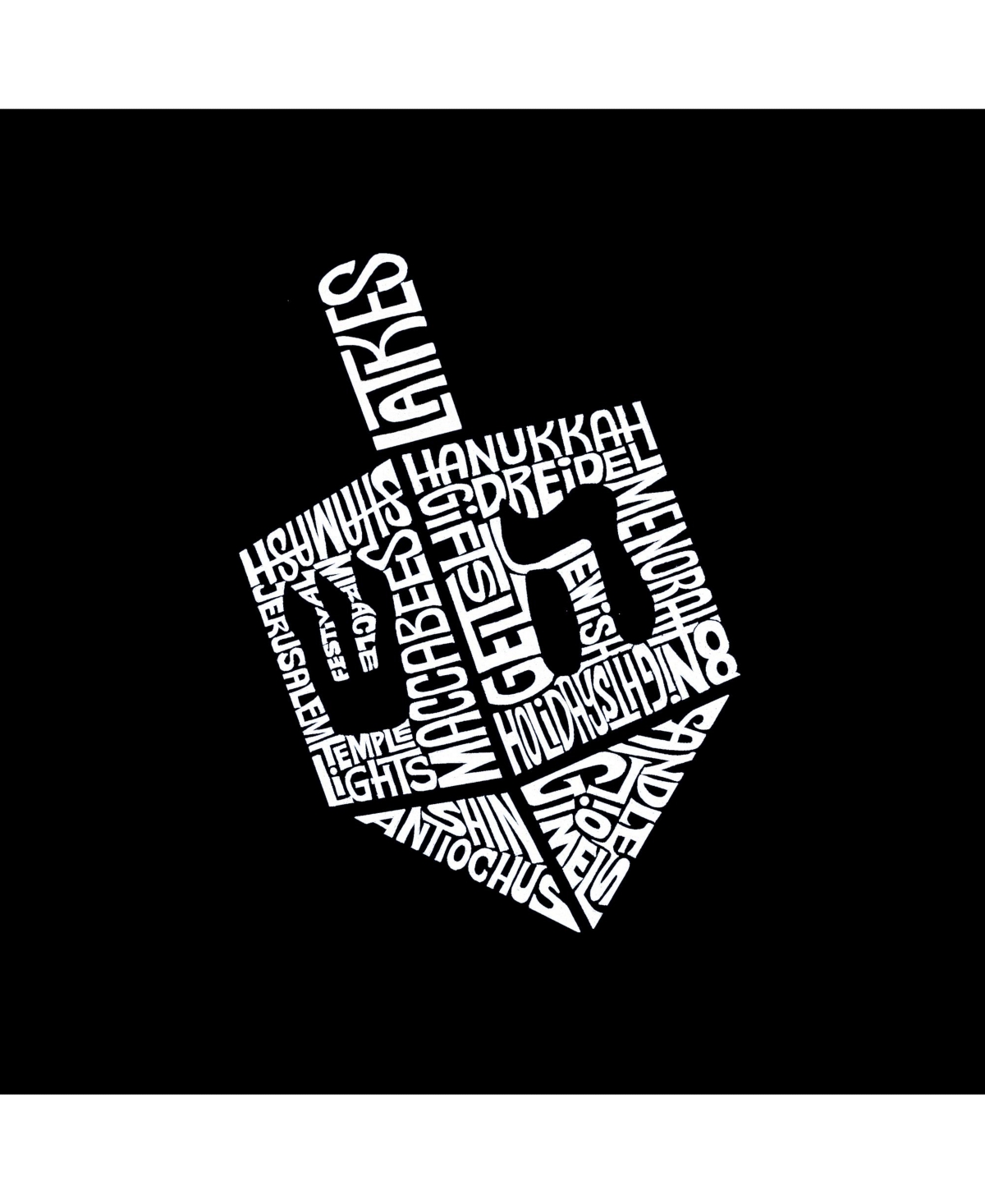 Child Hanukkah Dreidel - Boy's Word Art Long Sleeve T-Shirt