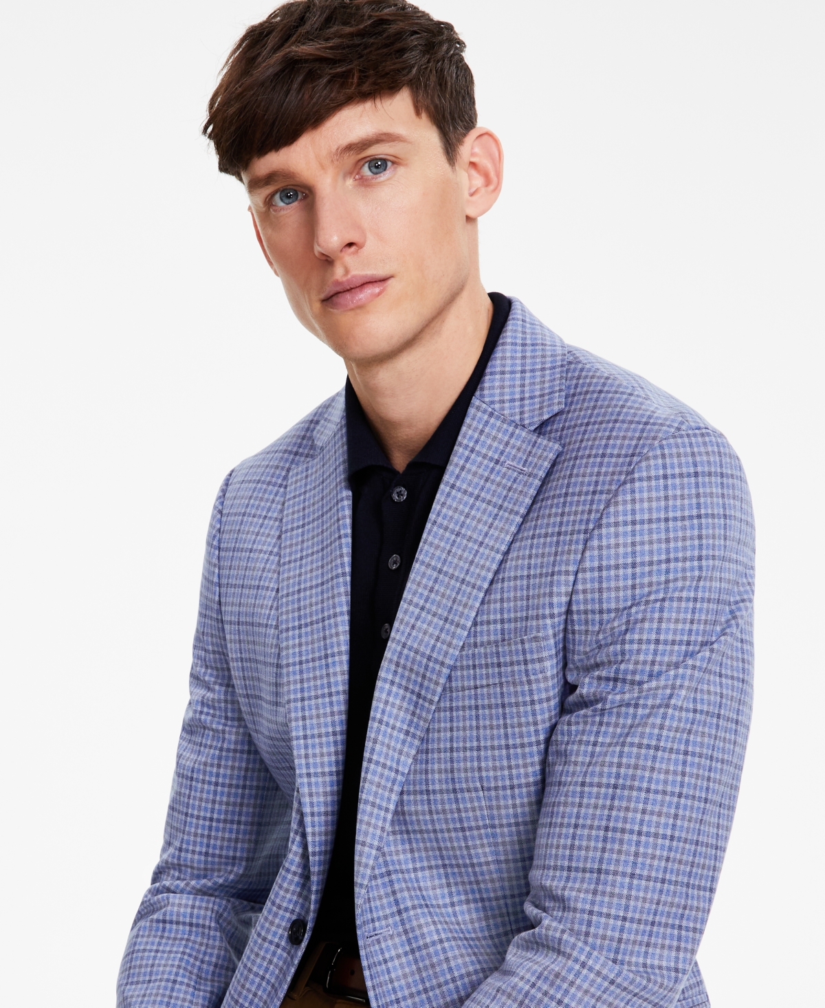 Tommy Hilfiger Men's Modern-Fit Check Sport Coat -grey