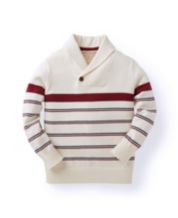 Hope & Henry Boys' Half Zip Pullover Sweater with Elbow Patches (Red, 12-18 Months)