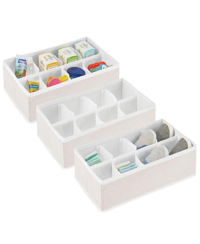 mDesign Fabric 8Section Baby Nursery Drawer Organizer Bins, 3 Pack