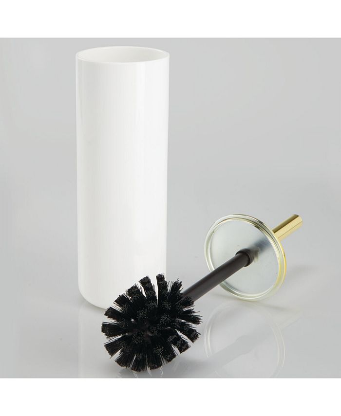 mDesign Plastic Toilet Bowl Brush and Holder 2 Pack White/Gold Macy's