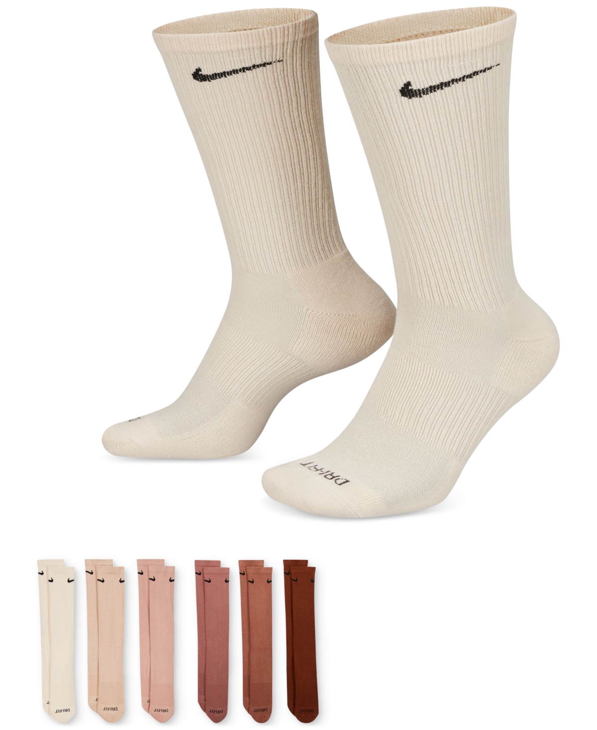 Shop Nike Men's Everyday Plus Cushioned Training Crew Socks (6 Pairs) In Multicolor Peach