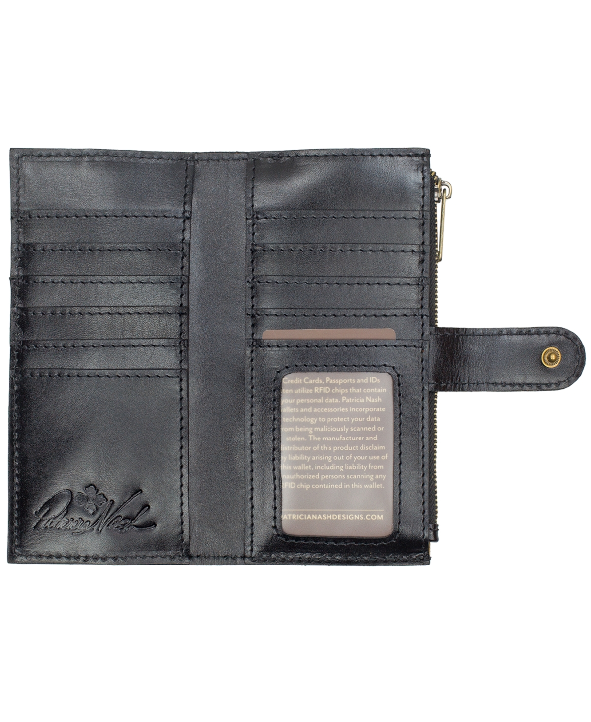 Patricia Nash Nazari Leather Wallet -Black