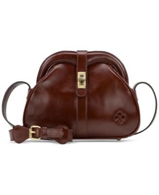 Patricia Nash Florentina Frame Crossbody - Vegetable Leather in Brown