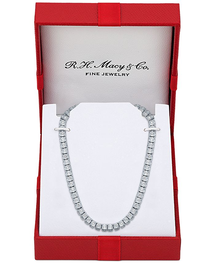 Macy's diamond tennis necklace outlet