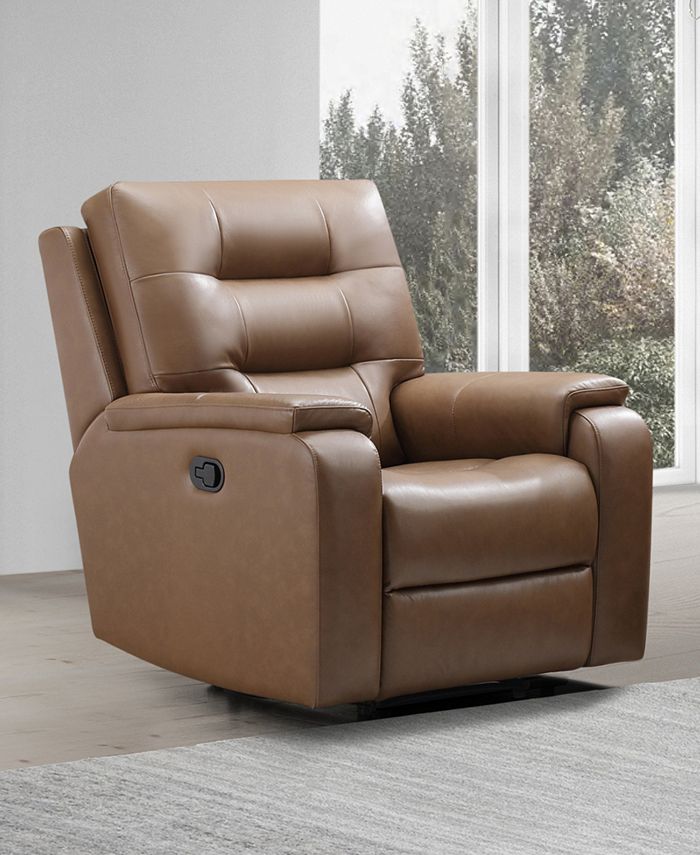 Abbyson Living Waylen 36.3" TopGrain Leather Manual Recliner Macy's