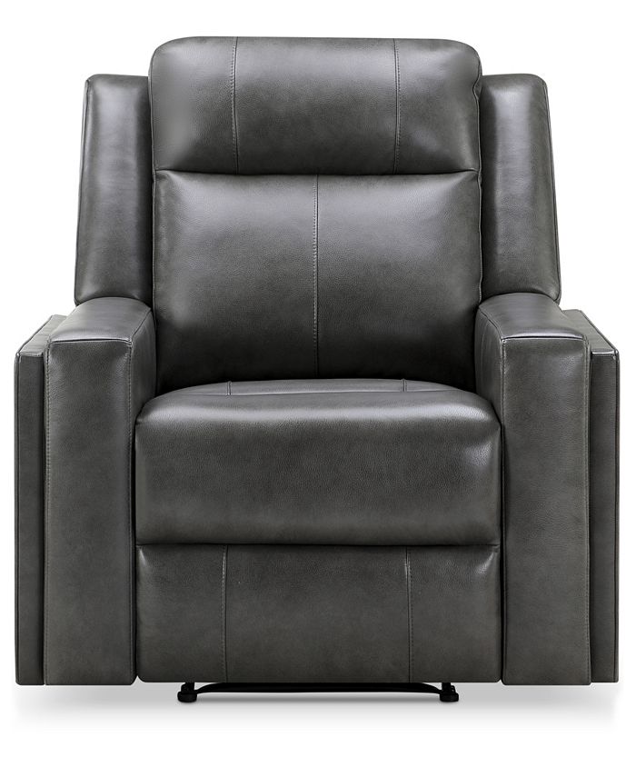 Abbyson Living Rhodes 37.5" TopGrain Leather Manual Recliner Macy's