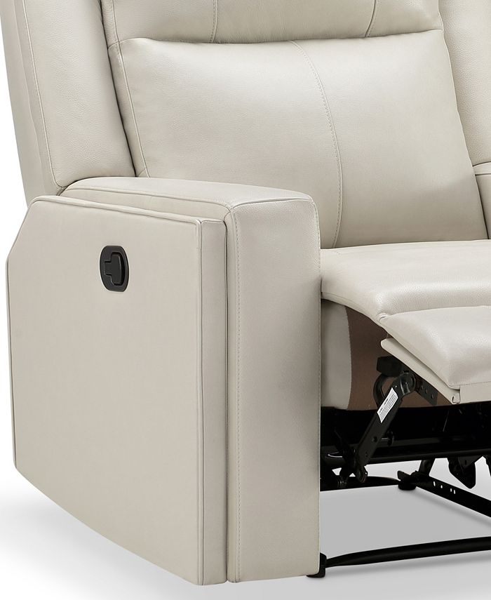 Abbyson Living Rhodes 37.5" TopGrain Leather Manual Recliner Macy's