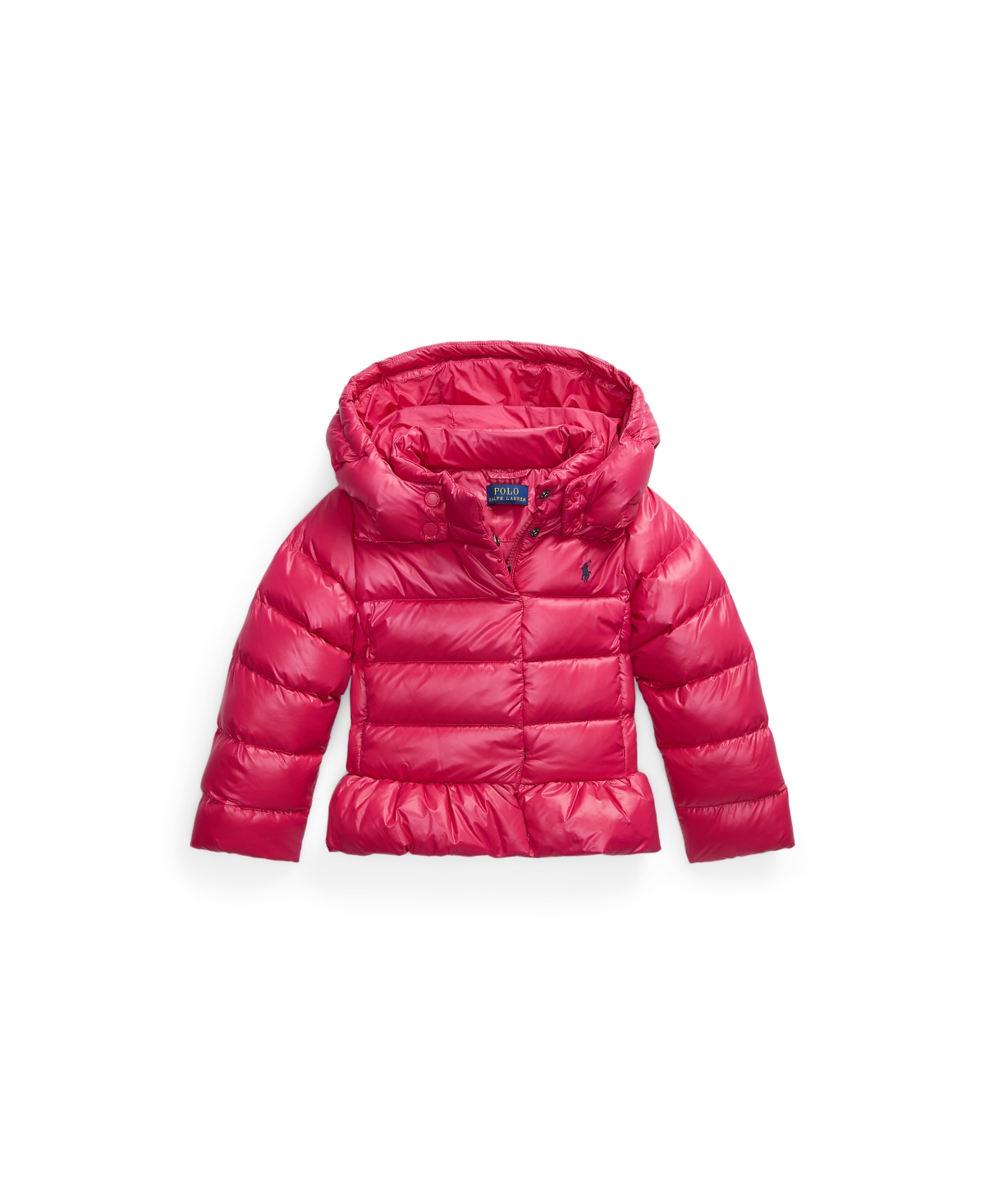 Polo Ralph Lauren Kids' Toddler And Little Girls Water-repellent Down Peplum Jacket In Preppy Pink