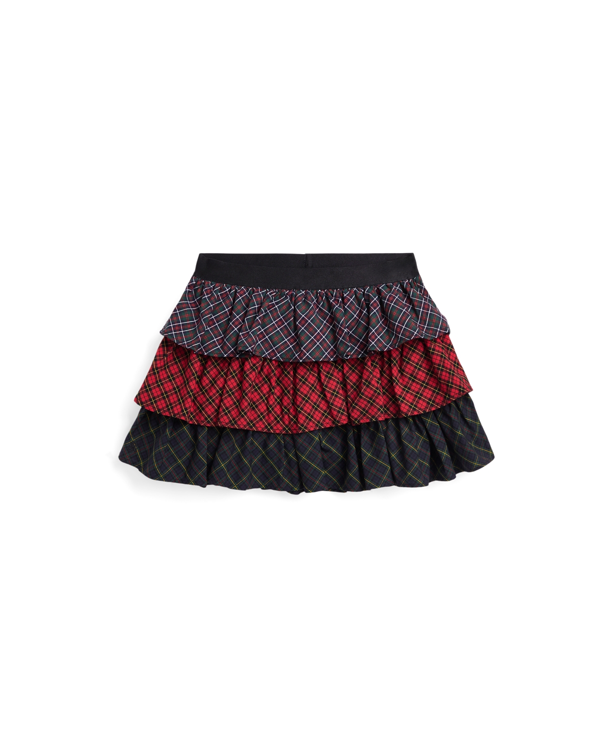 Polo Ralph Lauren Kids' Toddler And Little Girls Mixed-plaid Tiered Cotton Skirt In Multi
