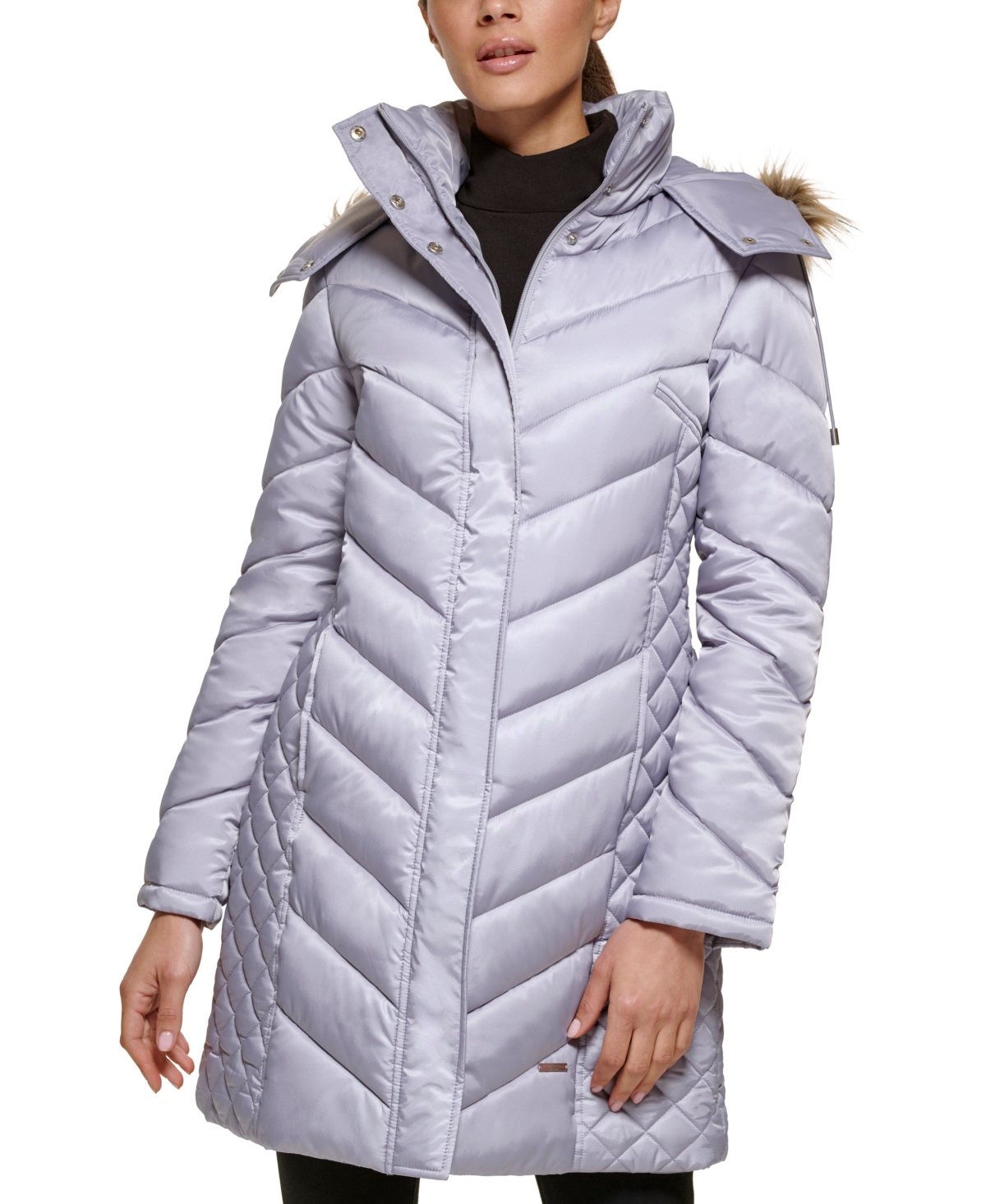 Kenneth cole hooded faux fur coat discount