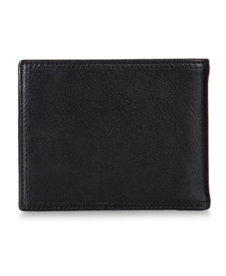 Men's Enameled Logo Leather Bifold Wallet
