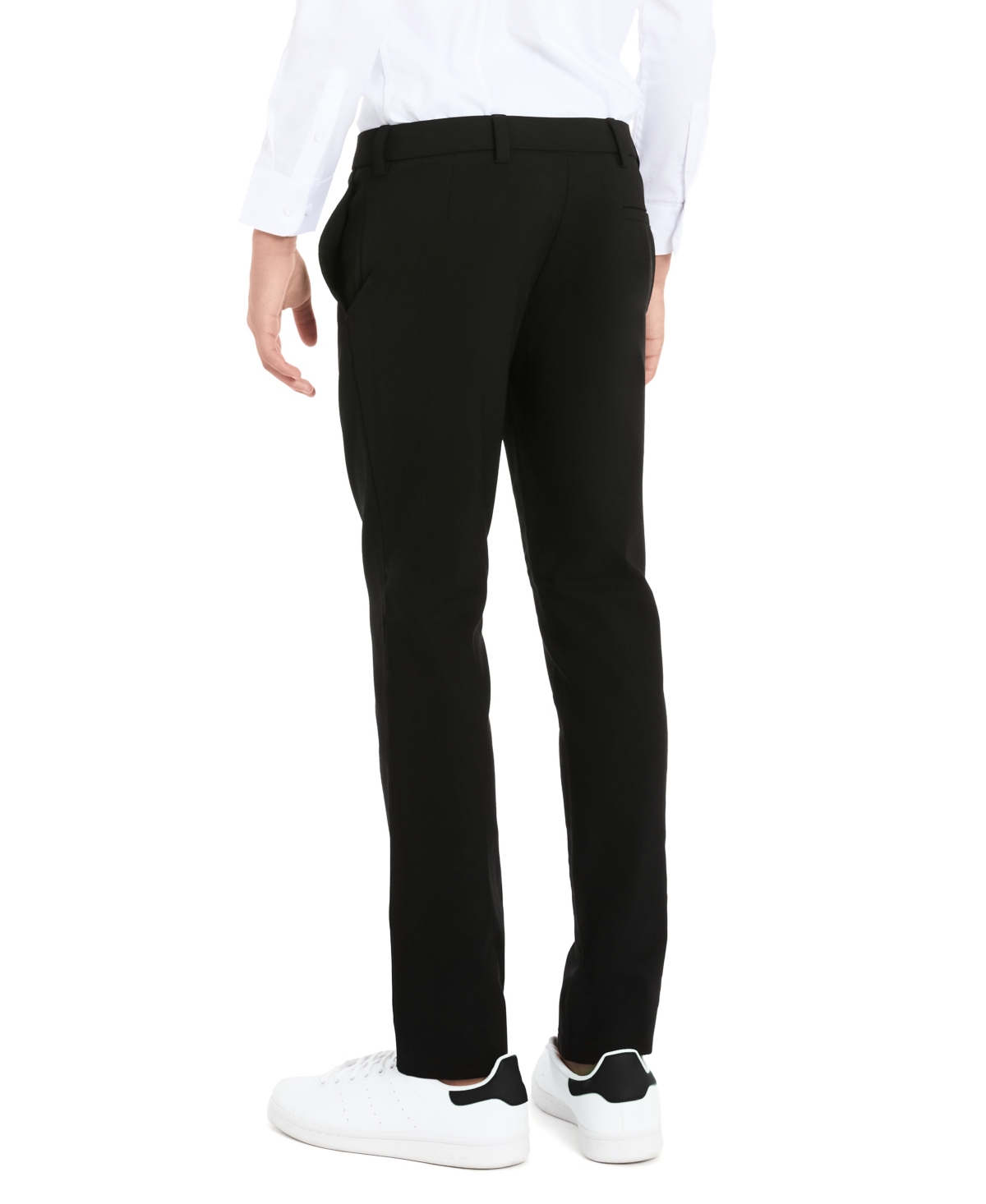 Shop Michael Kors Big Boys Twill Classic Fit Machine Washable Stretch Dress Pants In Black