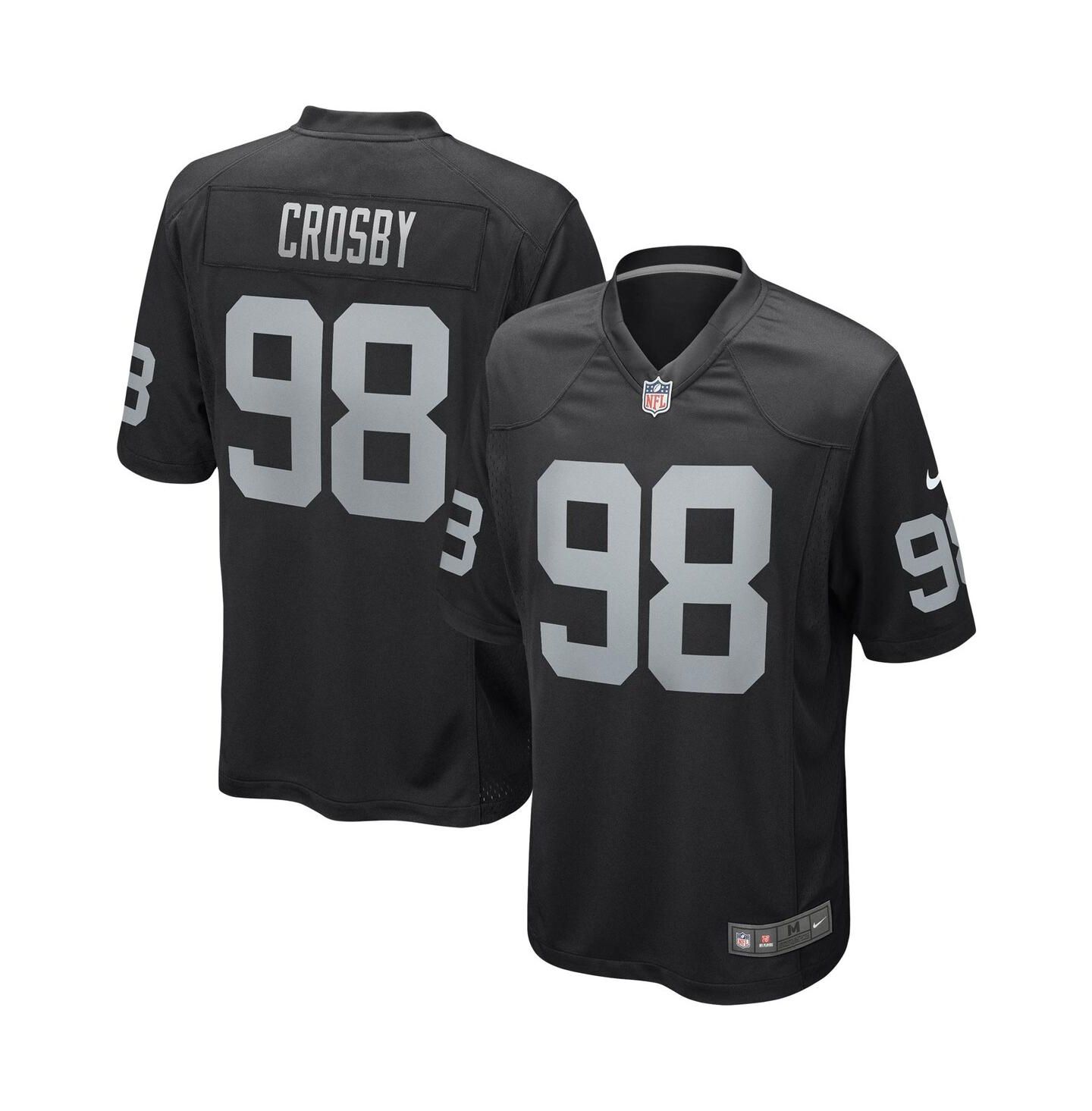 Мужской топ Nike Maxx Crosby Las Vegas Raiders Alternate Game Jersey, цвет: Чёрный — фото 1