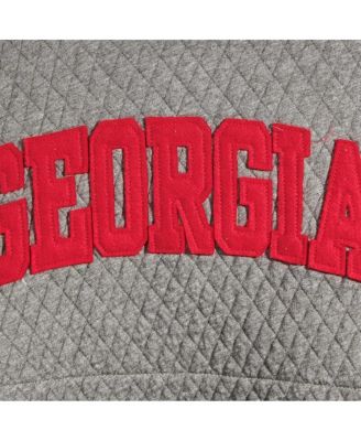 Women's Heather Charcoal Georgia Bulldogs Moose Quilted Pullover Sweatshirt