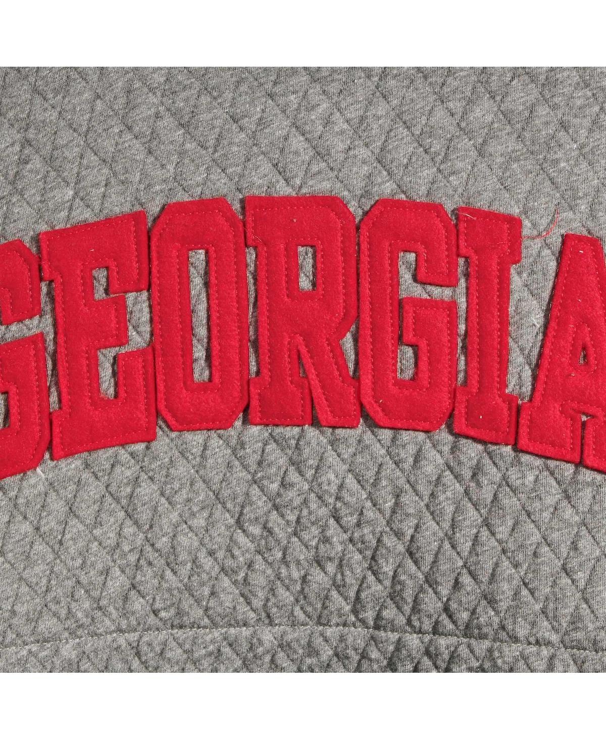 Shop Pressbox Women's  Heather Charcoal Georgia Bulldogs Moose Quilted Pullover Sweatshirt
