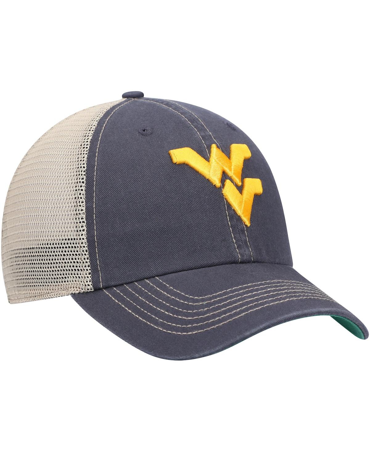 47 BRAND MEN'S '47 BRAND NAVY WEST VIRGINIA MOUNTAINEERS TRAWLER TRUCKER SNAPBACK HAT 