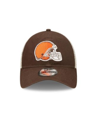 Men's Brown, Natural Cleveland Browns Loyal 9TWENTY Trucker Snapback Hat