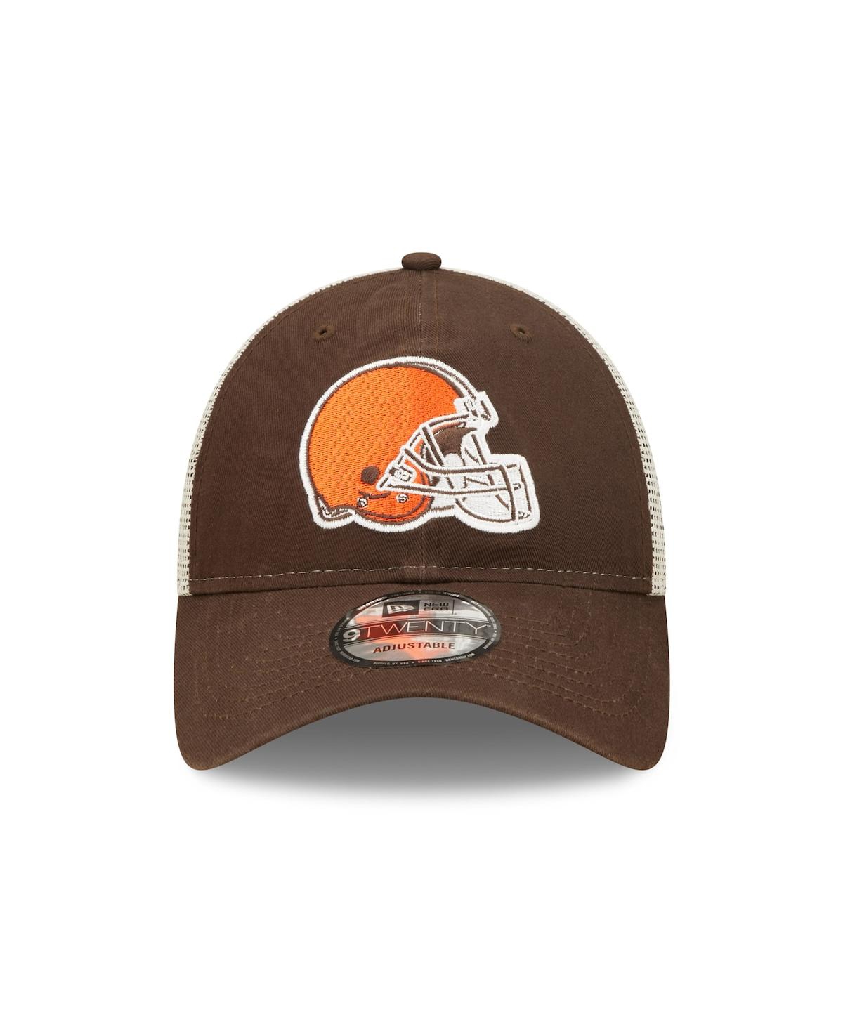 Men's New Era Natural Cleveland Browns Loyal 9TWENTY Trucker Snapback Hat - Natural
