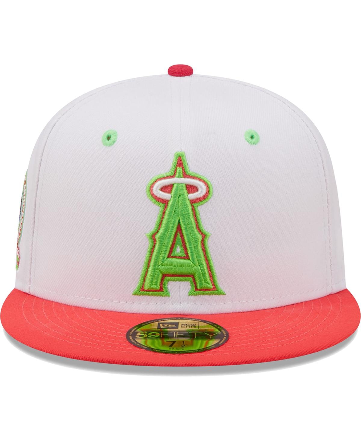 Men's New Era Coral Los Angeles Angels 50th Anniversary Strawberry Lolli 59FIFTY Fitted Hat - Coral