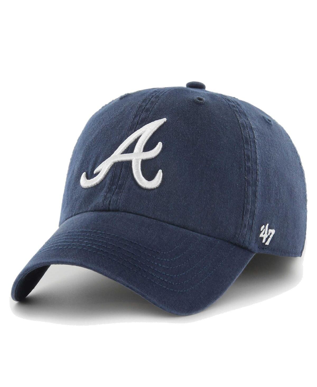 Men's '47 Brand Navy Atlanta Braves Franchise Logo Fitted Hat - Navy