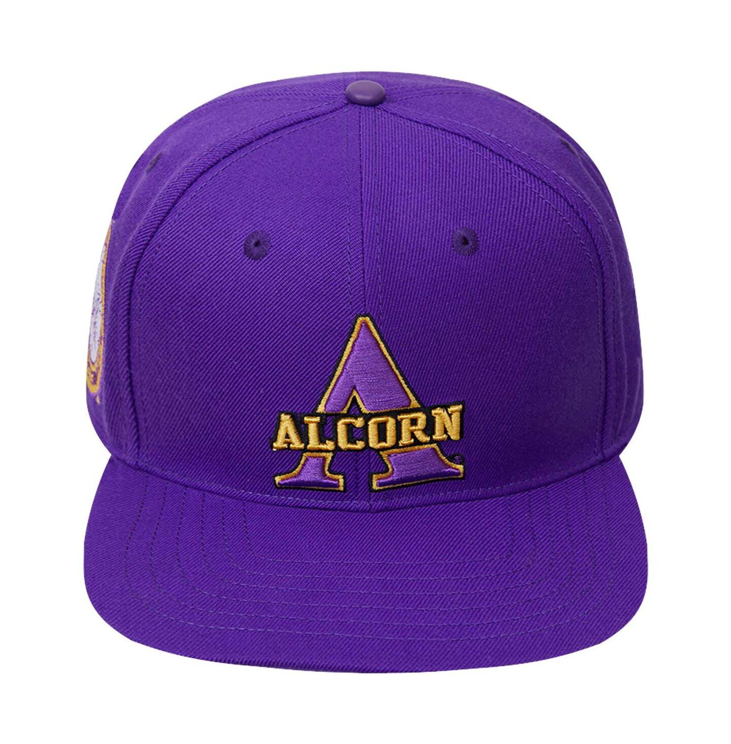 Мужская кепка Pro Standard Purple Alcorn State Braves Evergreen Primary Logo Snapback Hat — фото 3