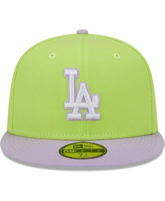 Men's Neon Green, Lavender Los Angeles Dodgers Spring Color Two-Tone 59FIFTY Fitted Hat