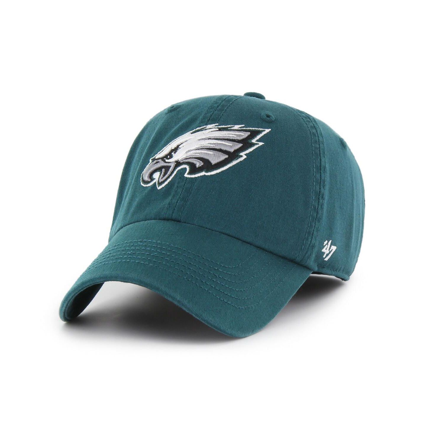 Мужская кепка '47 Brand Green Philadelphia Eagles Franchise Logo Fitted Hat — фото 2