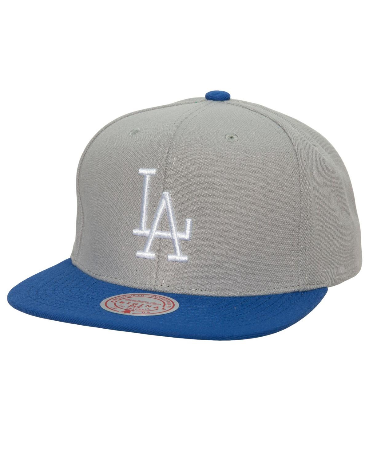 Mitchell & Ness Men's  Gray Los Angeles Dodgers Cooperstown Collection Away Snapback Hat In Gray