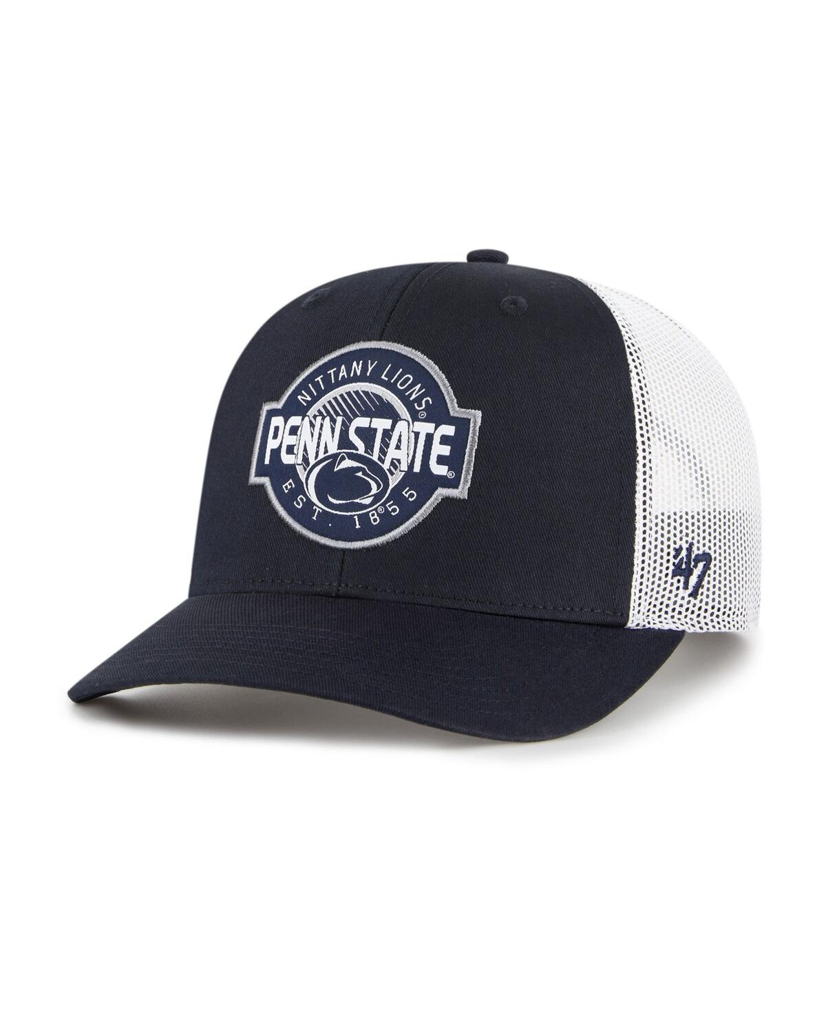 Shop 47 Brand Big Boys And Girls ' Navy Penn State Nittany Lions Scramble Trucker Adjustable Hat