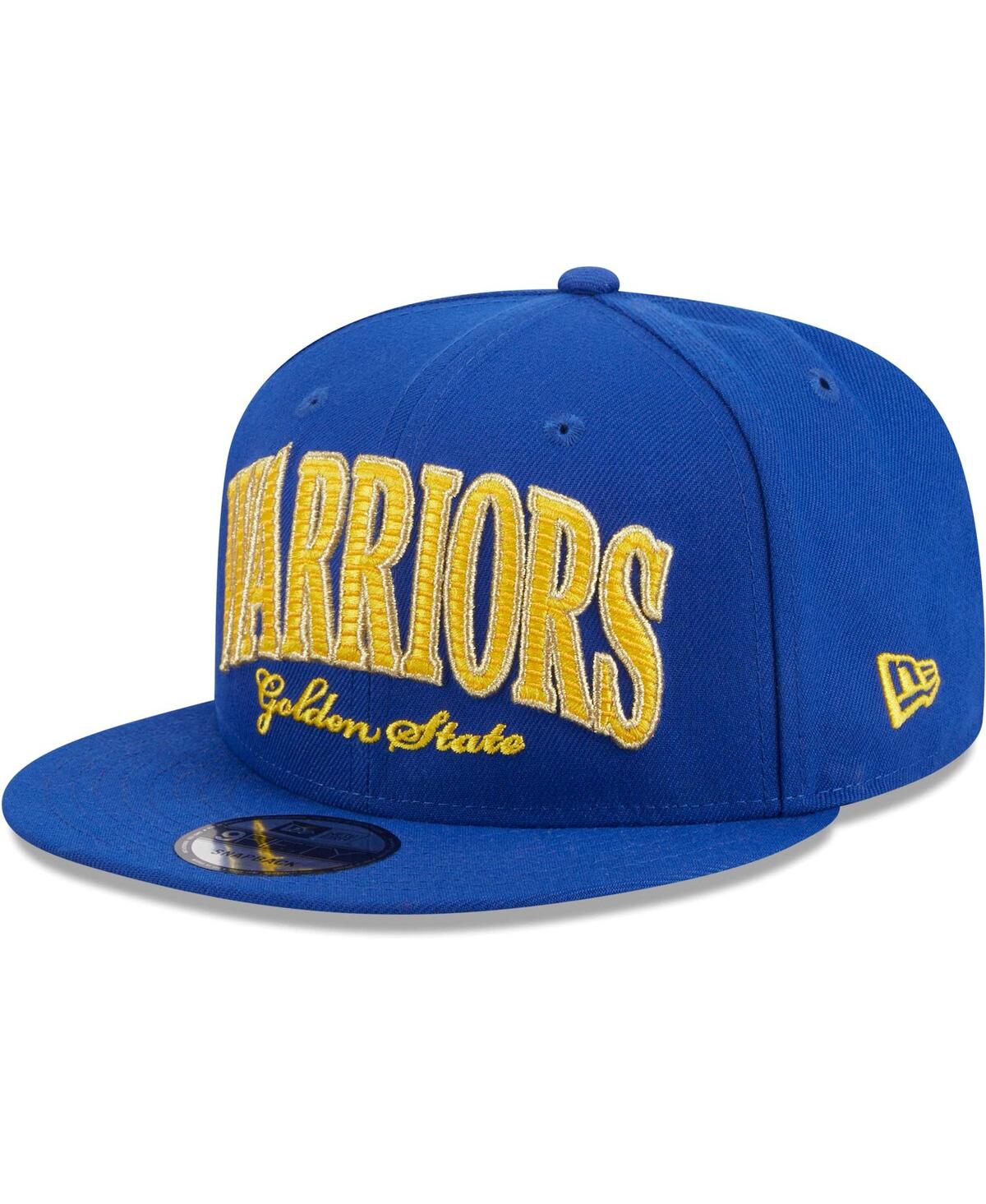 New Era Men's  Royal Golden State Warriors Golden Tall Text 9fifty Snapback Hat In Royal