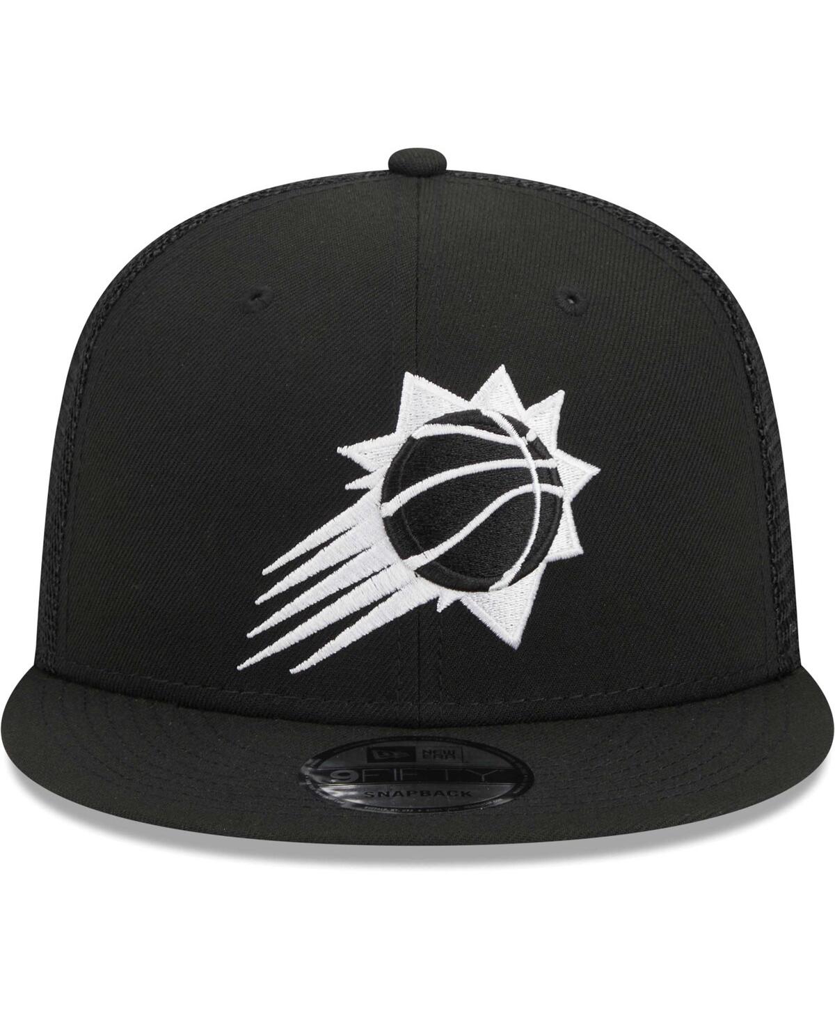 NEW ERA MEN'S NEW ERA BLACK PHOENIX SUNS EVERGREEN 9FIFTY TRUCKER SNAPBACK HAT 