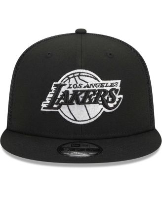 Men's Black Los Angeles Lakers Evergreen 9FIFTY Trucker Snapback Hat