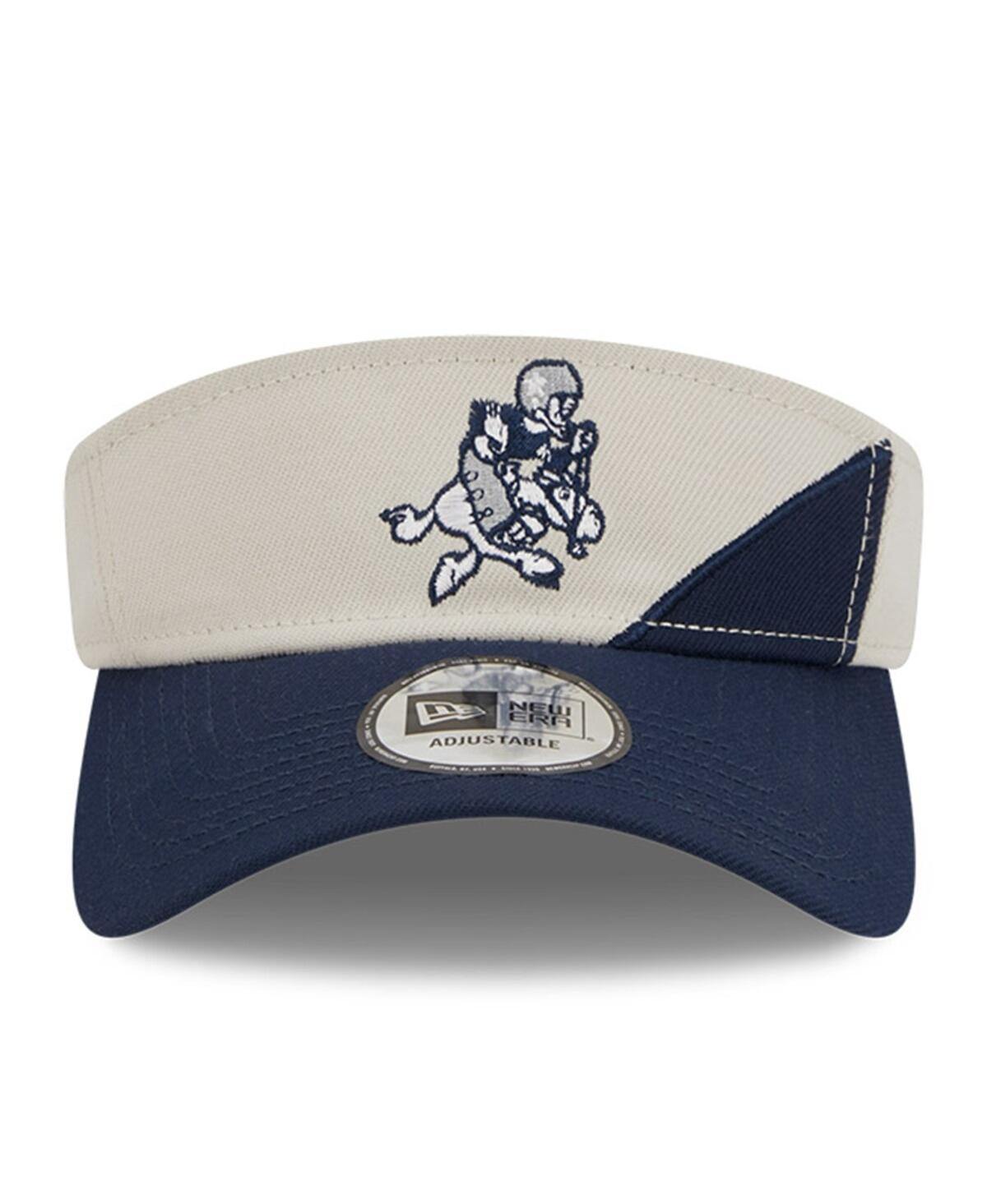 New Era Men's  Cream, Navy Dallas Cowboys 2023 Sideline Historic Adjustable Visor In Cream,navy