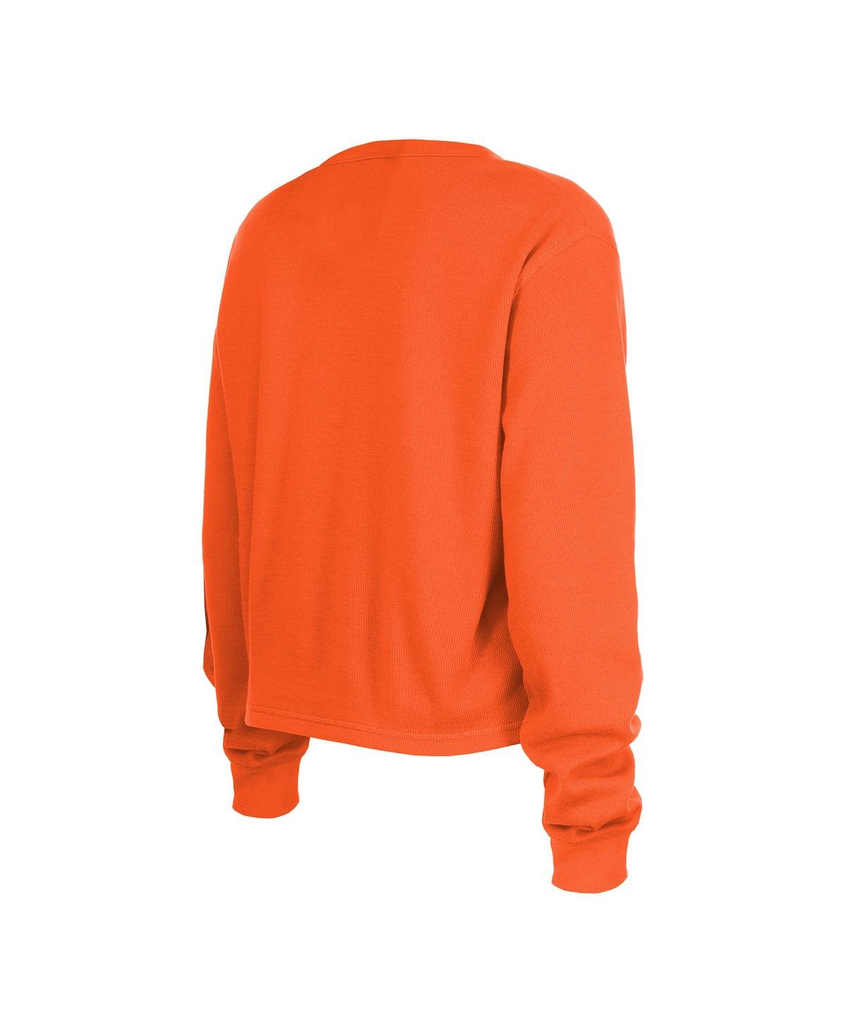 NEW ERA WOMEN'S NEW ERA ORANGE CINCINNATI BENGALS THERMAL CROP LONG SLEEVE T-SHIRT 
